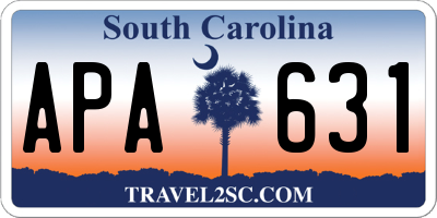 SC license plate APA631