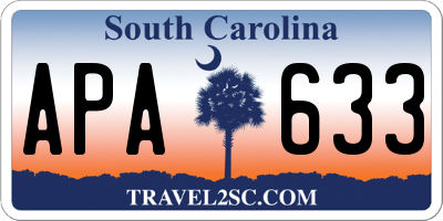SC license plate APA633