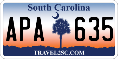 SC license plate APA635