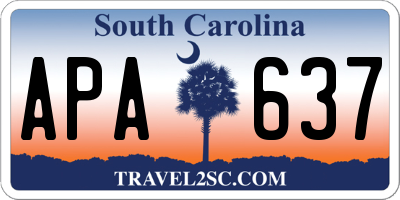 SC license plate APA637