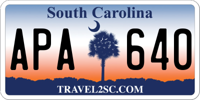 SC license plate APA640