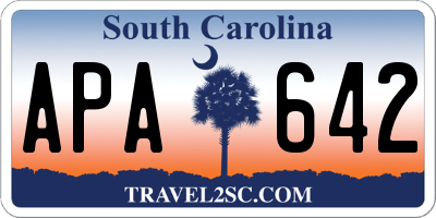 SC license plate APA642