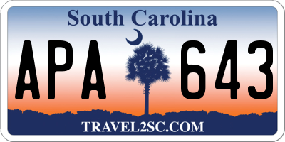 SC license plate APA643