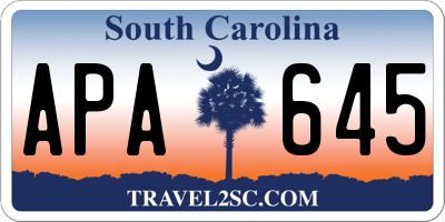 SC license plate APA645