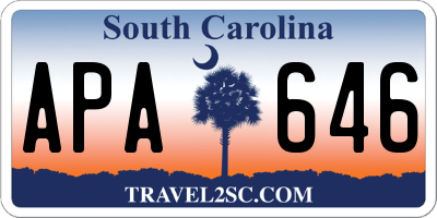 SC license plate APA646