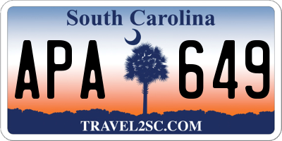SC license plate APA649