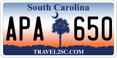 SC license plate APA650