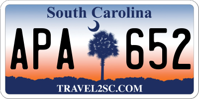 SC license plate APA652