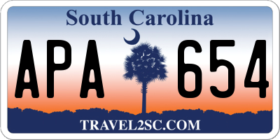 SC license plate APA654