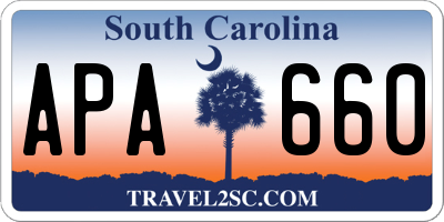 SC license plate APA660