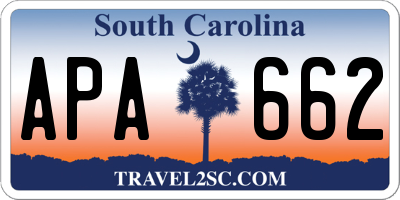 SC license plate APA662