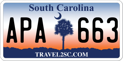 SC license plate APA663