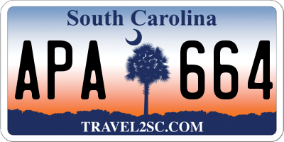 SC license plate APA664