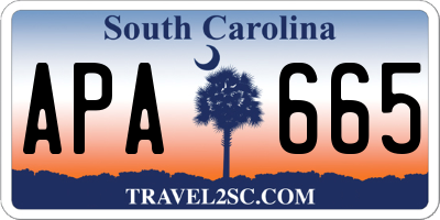 SC license plate APA665