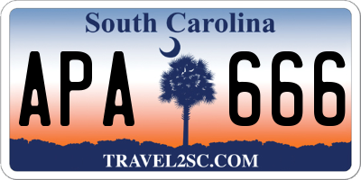SC license plate APA666