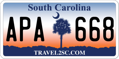 SC license plate APA668