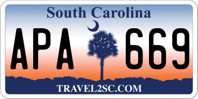 SC license plate APA669