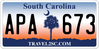 SC license plate APA673