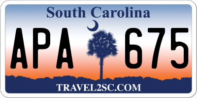 SC license plate APA675