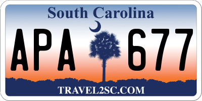 SC license plate APA677