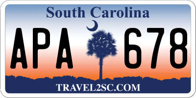 SC license plate APA678
