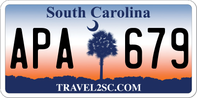 SC license plate APA679