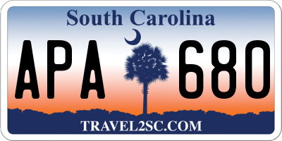 SC license plate APA680