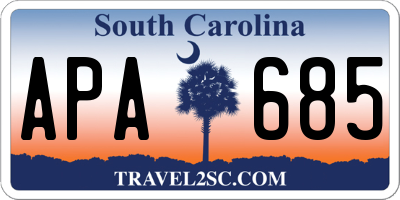 SC license plate APA685