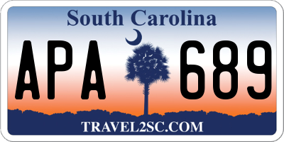 SC license plate APA689