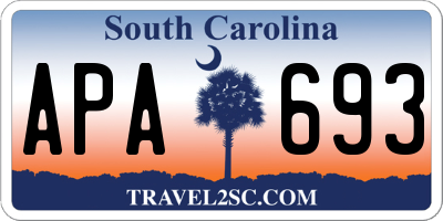 SC license plate APA693