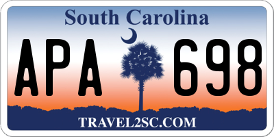 SC license plate APA698