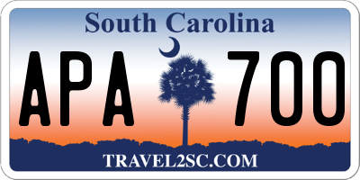 SC license plate APA700