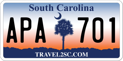 SC license plate APA701