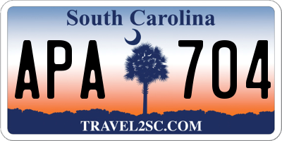 SC license plate APA704