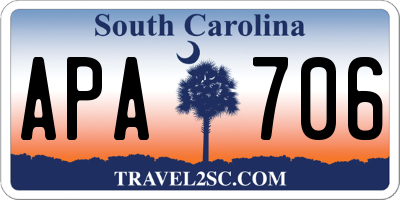 SC license plate APA706
