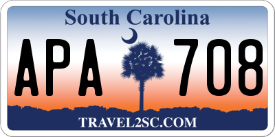 SC license plate APA708