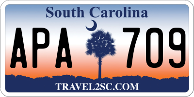 SC license plate APA709