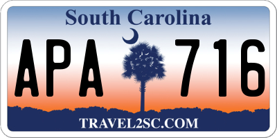 SC license plate APA716