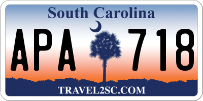 SC license plate APA718