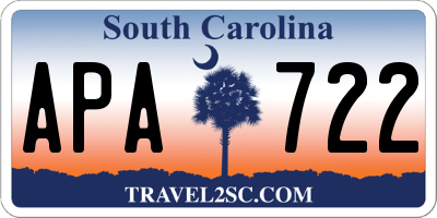 SC license plate APA722