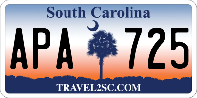 SC license plate APA725