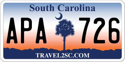 SC license plate APA726
