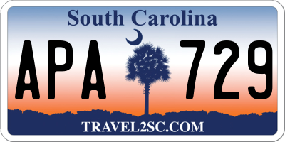 SC license plate APA729