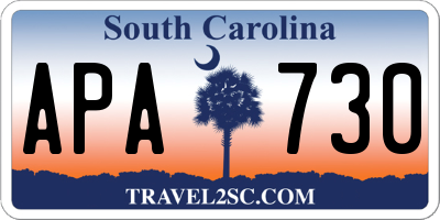 SC license plate APA730