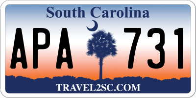 SC license plate APA731