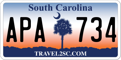 SC license plate APA734