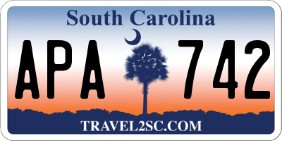SC license plate APA742