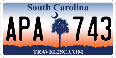 SC license plate APA743