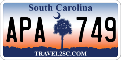 SC license plate APA749