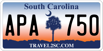 SC license plate APA750